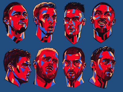 Inter Milan - Starting XI character football football illustrated football portraits footballers illustration illustrator inter milan people portrait portrait illustration portraits illustrated procreate seria a soccer soccer illustrated starting xi