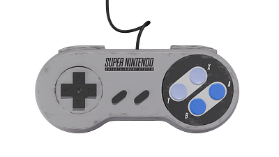 SNES Control - Front 3d 3dart blender 3dmodeling