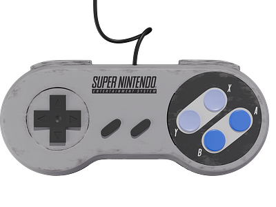 SNES Control - Front 3d 3dart blender 3dmodeling