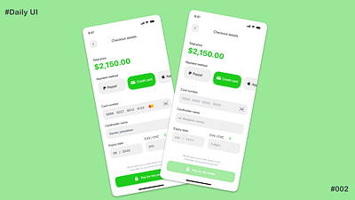 Card checkout Ui design graphic design ui