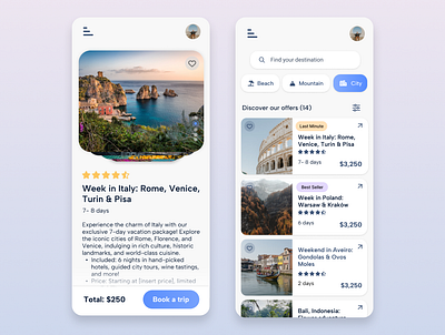 Travel App Design app booking mobile travel ui