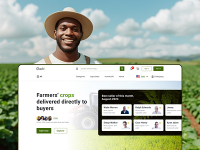 Chashi, multi vendor e-commerce web agriculture design e commerce farmer farming framer green landingpage minimal mockup modern ui usa ux webflow website