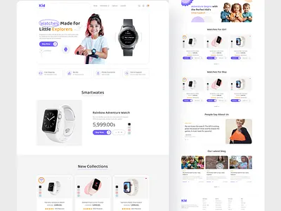 Kid’s Watch Landing Page Design ecommerce fashion hero kidwatch landingpage online shop ui userinterface ux watch