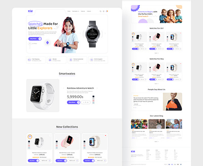 Kid’s Watch Landing Page Design ecommerce fashion hero kidwatch landingpage online shop ui userinterface ux watch