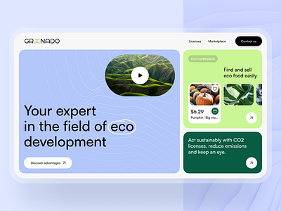 Greenado landing page design branding bright creative design designstudio eco ecology graphic design green green design illustration interface logo nature product design ui web design