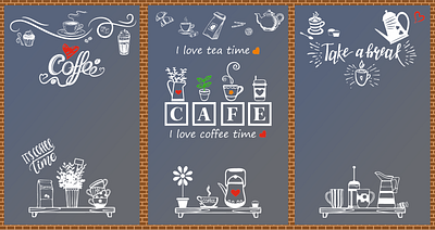 Decoration of the exterior of the store and cafe design graphic design ui vector