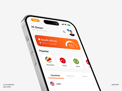 eRihla - eSIM App app branding digitaldesign figma mobileapp productdesign ui ux