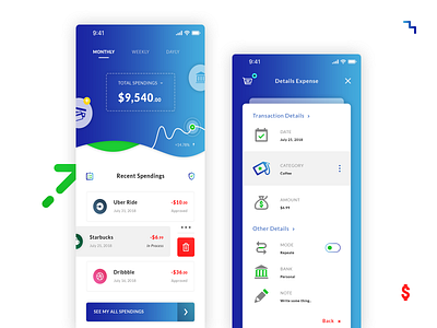 Money spending brand branding dashbaord wallet details expense graphic design illustration illustrator ai ioson set menu nav navigation month filter photoshop psd recent spendings ricons print designer senior designe trsnsaction details typo typography ui ux ui ux designer