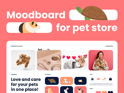 Moodboard for Pet Store Design branding design design learning figma illustration moodboard moodboard design pet store ui user interface uxui design