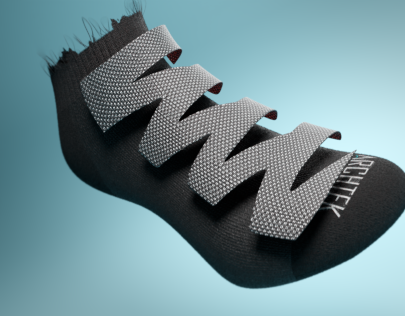 Archtek | 3D Sock Animation 3d advertising animation design foot marketing product render socks visualization