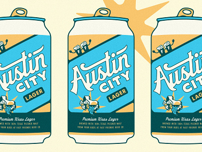 Austin City Lager - Label Design alcohal austin beer beer label beer packaging brewery city craft beer label label design light beer liquor packaging design pilsner skyline southwestern texas