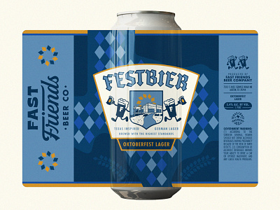 Oktoberfest - Beer Label austin beer beer label beer packaging diamond diamond pattern fast friends festbier german liquor oktoberfest oktoberfest lager packaging design texas texas state shape