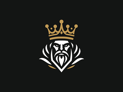 Elegant Bearded King Royal animal brand branding crown design graphicdesign icon illustrator king kingdom leader loyelty modern logo royal strong