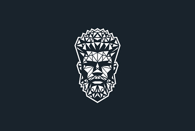 Geometric Unique Bearded Man barbar beard man face fashion geomatric graphicdesign icon logo man modern people young man