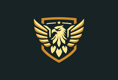 Shield Hawk animal bird bird logo brand branding company designer eagle emblem golden hawk graphicdesign h logo hawk icon illustration luxury protection shield vector wings