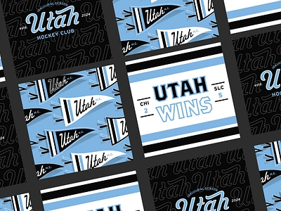 Utah Hockey Club Home Opener Graphics hockey logo nhl pennant social media sports typography utah