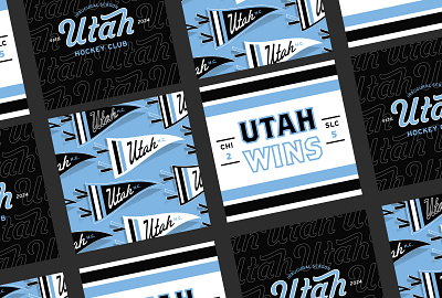 Utah Hockey Club Home Opener Graphics hockey logo nhl pennant social media sports typography utah