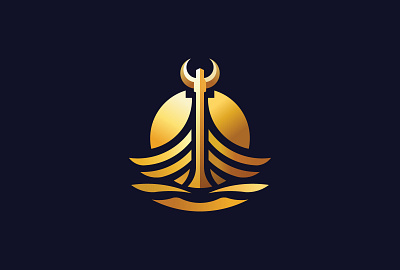 Luxury Viking Ship logo trade