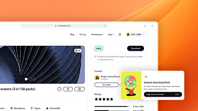 Asset Download clean ui ecommerce marketplace product design ui uiux user experience web3