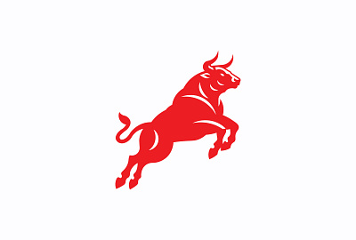 Aggressive Bull Jumping animal beef brand branding bull design graphicdesign icon illustrator logo logos red restaurant visual identity