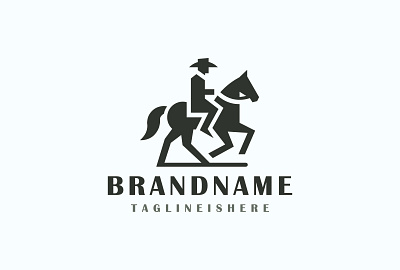 Cowboy Rider animal boy. brand branding cowboy design fashion horse icon illustration logo logos modern logo ride rider