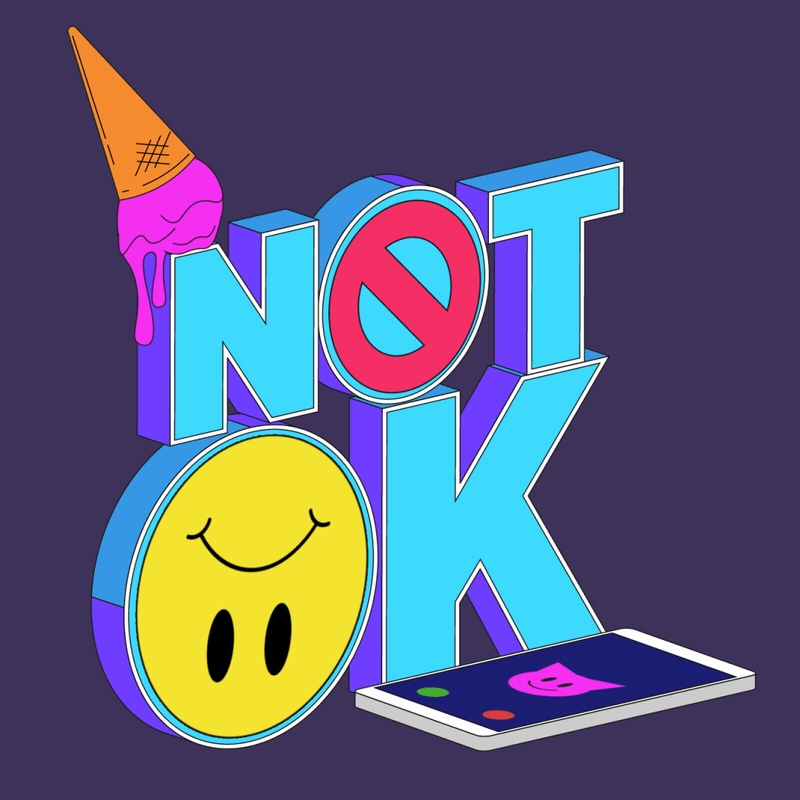 Not Ok GIF 2d animation animation gif graphic design kinetic typography mograph motion graphics not ok