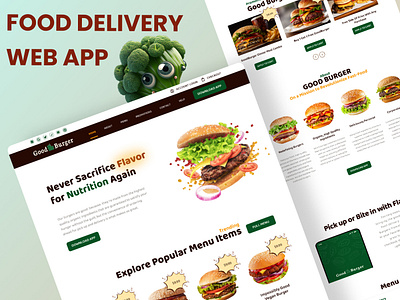 Food Delivery - Web App 3d animation branding design fastfood food delivery graphic design illustration logo ui