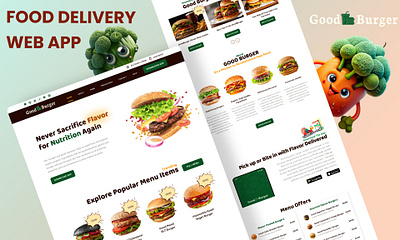 Food Delivery - Web App 3d animation branding design fastfood food delivery graphic design illustration logo ui