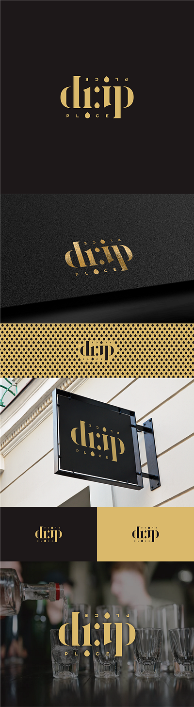 DRIP ambigram flip script style for luxury bar ambigram logo flip script logo graphic design logo logo inspiration luxury bar logo memorable logo moodboard