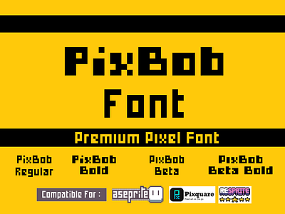 PixBob Fonts - The Perfect Pixel Font 8 bit 8bit bibbob font fonts free font pixel