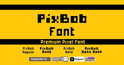 PixBob Fonts - The Perfect Pixel Font 8 bit 8bit bibbob font fonts free font pixel