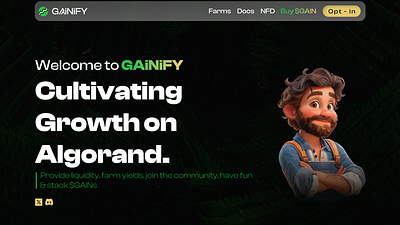 Gainify Website ~ Landing page with Navigation menu branding ui