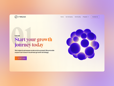 Uniscale Company branding graphic design landing lnding page logo ui ux uxui web design