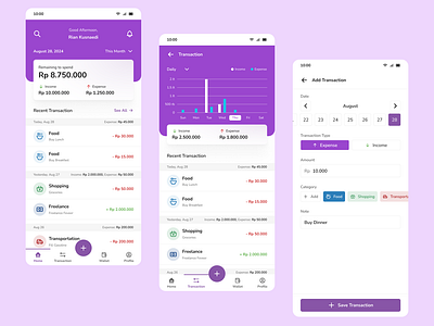 Design Exploration - Expense Tracker Mobile App design expense exploration finance mobile tracker ui