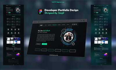 Portfolio Website Ui Design for Developer attractive best dark design designer developer figma home landing page page portfolio single top ui unique user experiences user interface ux web website