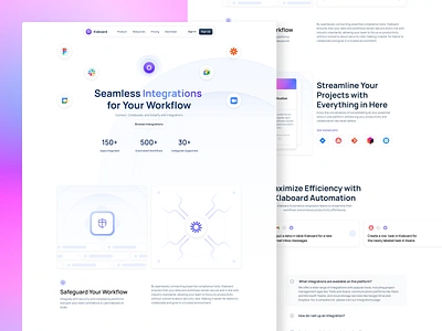 Klaboard - Integration Page branding clean design design integration integration page landingpage layout management minimalist modern productivity project task task management uidesign uxdesign website