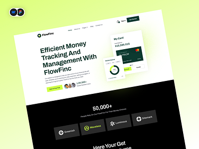 FlowFinc - SaaS Webflow Template animation app branding business design figma finance fintech flowbites flowfinc graphic design landingpage logo modern product design saas ui uiux webflow website