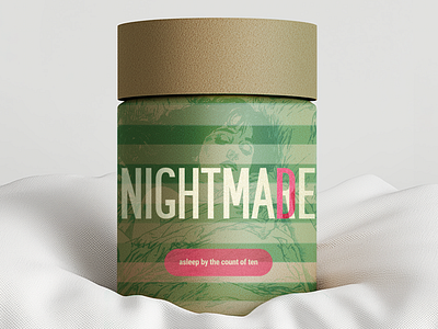 Nightmad(r)e — Sleeping Pill Branding branding cardboard packaging design flat illustration freddy kreuger graphic design horror horror film illustration illustrator nightmare packaging red and green sleep vintage