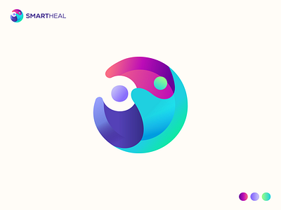 SmartHeal Logo 3d a b c d e f g h i j k l m n brand identity branding doctor happy happyhealth health health logo hospital logo logo design medicine modern logo pharmacy smartheal therapy x ray