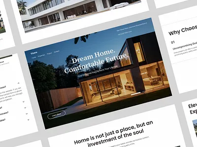 Vivere - Real Estate Landing Page clean design home house landing page minimalistdesign modernhomes propertywebsite realestate ui uiux uiuxdesign userinterface ux webdesign
