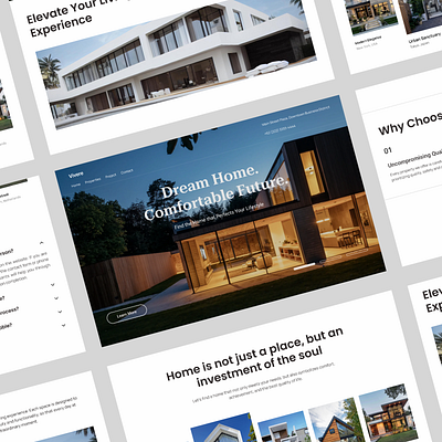 Vivere - Real Estate Landing Page clean design home house landing page minimalistdesign modernhomes propertywebsite realestate ui uiux uiuxdesign userinterface ux webdesign