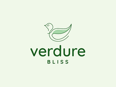 Verdure Bliss Logo Design, Organic Spa Services. Unused Logo beauty logo bird logo bliss brand identity branding calm eco tourism services logo health logo logo logo design logodesigner logos logotype minimalist logo one line art logo organic spa services logo spa logo wellness wellness retreats logo wellness retreats services logo