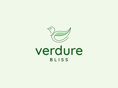 Verdure Bliss Logo Design, Organic Spa Services. Unused Logo beauty logo bird logo bliss brand identity branding calm eco tourism services logo health logo logo logo design logodesigner logos logotype minimalist logo one line art logo organic spa services logo spa logo wellness wellness retreats logo wellness retreats services logo