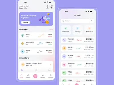 Crypto mobile app app branding crypto finance logo mobile app screen ui ux ux ui design wallet