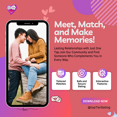 Dating App post mockup graphic design ui