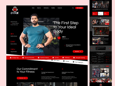 Gymx Landing Page Design avertisement branding club landing page figma figma landing page graphic design gym landing page gym website illustration landing page logo mordern gym landing page mordern landing page photoshop ui user experience user interface ux web design website