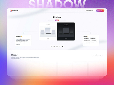 Shadow - UnifiedUI component components design figma properties shadow ui ui design uiux unified ui unifiedui ux ux design variants web page website