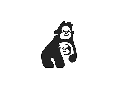 A family of gorillas brand branding design elegant family gorilla graphic design logo logo design logo designer logodesign logodesigner logotype mark modern negative space negativespace sign