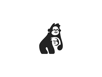 A family of gorillas brand branding design elegant family gorilla graphic design logo logo design logo designer logodesign logodesigner logotype mark modern negative space negativespace sign