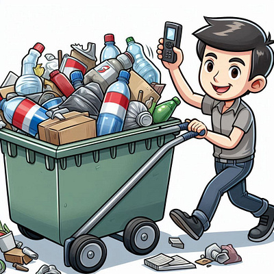 Smart Rubbish Removal Expert graphic design illustration